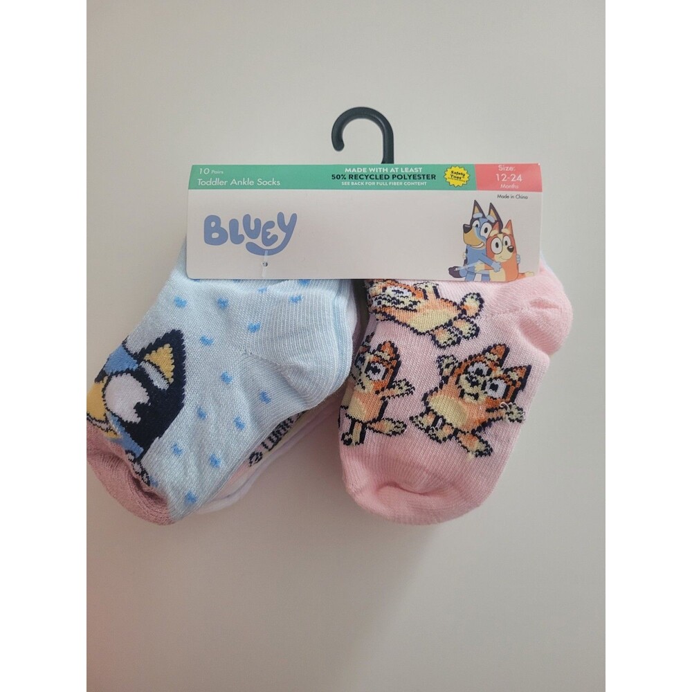 Bluey 12-24M Toddler Ankle Socks 10 Pairs NWT